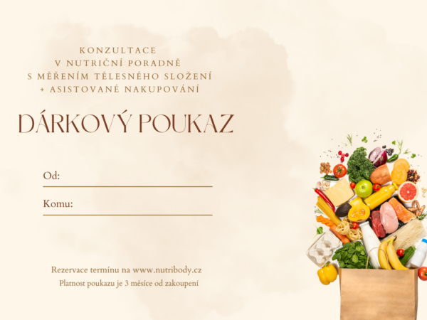 dárkový poukaz nutriční konzultace a nakupování